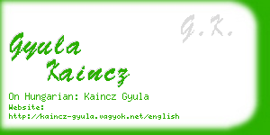 gyula kaincz business card